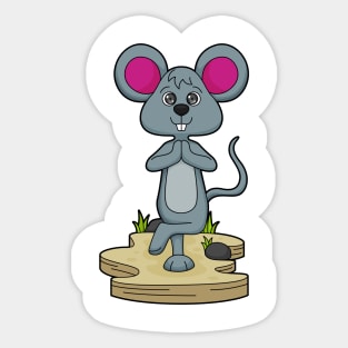 Mouse at Yoga Fitness Sticker